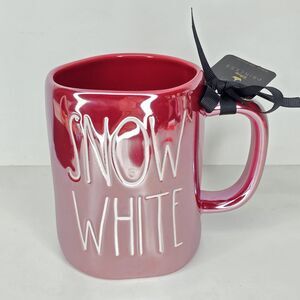New Rae Dunn Disney Snow White Large Red Iridescent Ceramic Mug